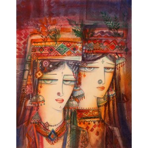 Hajra Mansoor, 21 X 27 Inch, Watercolor on Paper, Figurative Painting, AC-HM-042